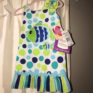 18 month fish design little girls dress